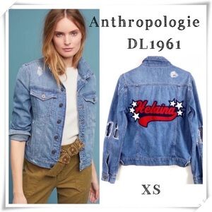 Dl1961 Anthropologie Maddox Helaina Patchwork Distressed Denim Jacket Size XS